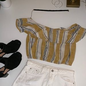 Striped Crop Halter Top